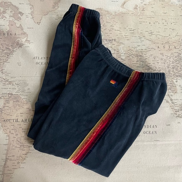 Aviator Nation Classic Velvet Sweats Women’s Size Large Dark Blue - Picture 2 of 11